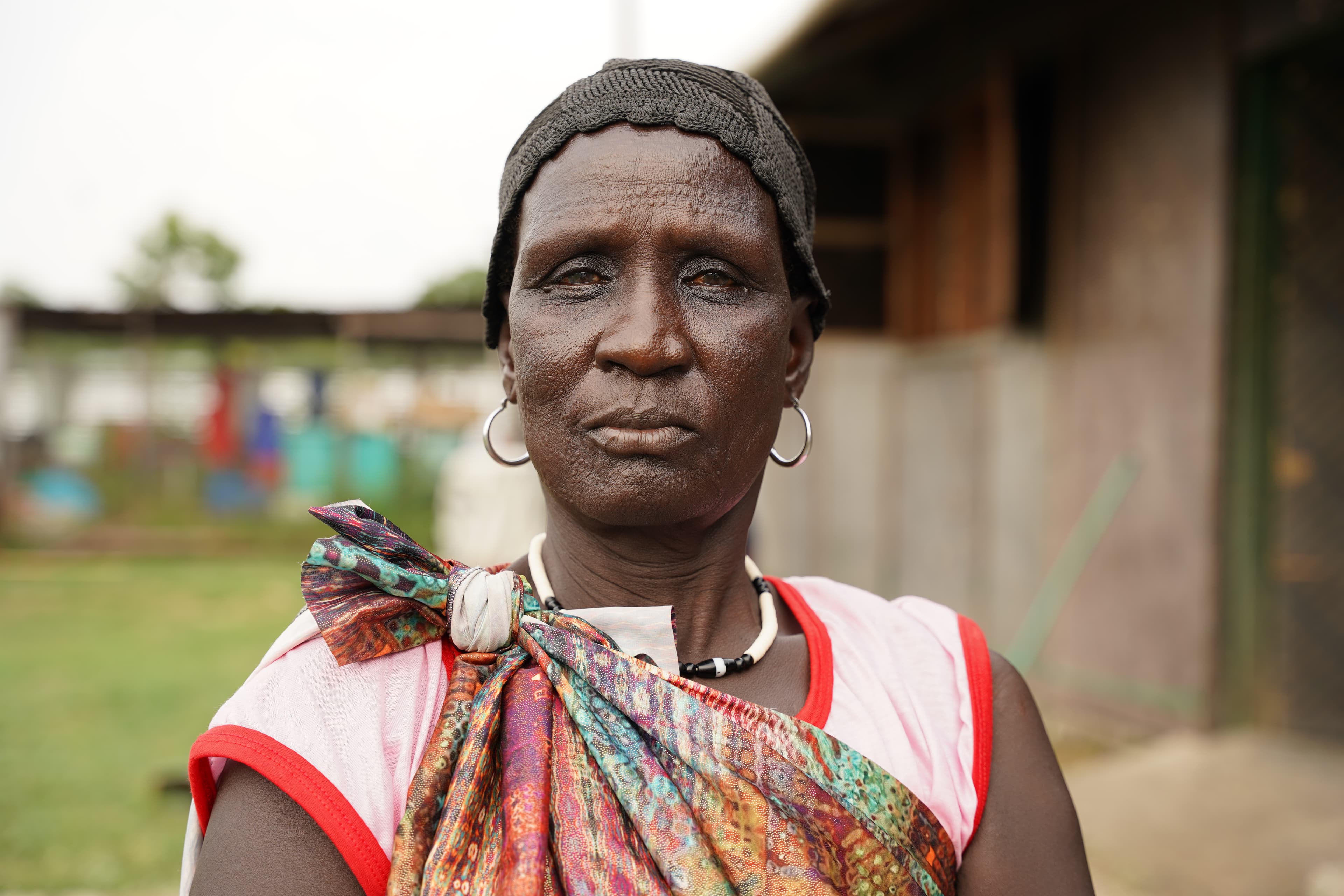 Portrait of an African woman looking at the camera. 